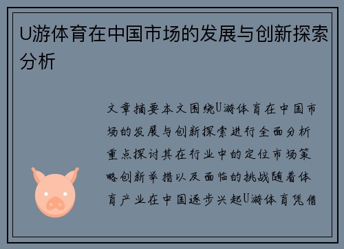 U游体育在中国市场的发展与创新探索分析